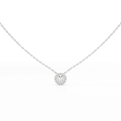 0.60 CT Round Cut Halo Lab Diamond Pendant