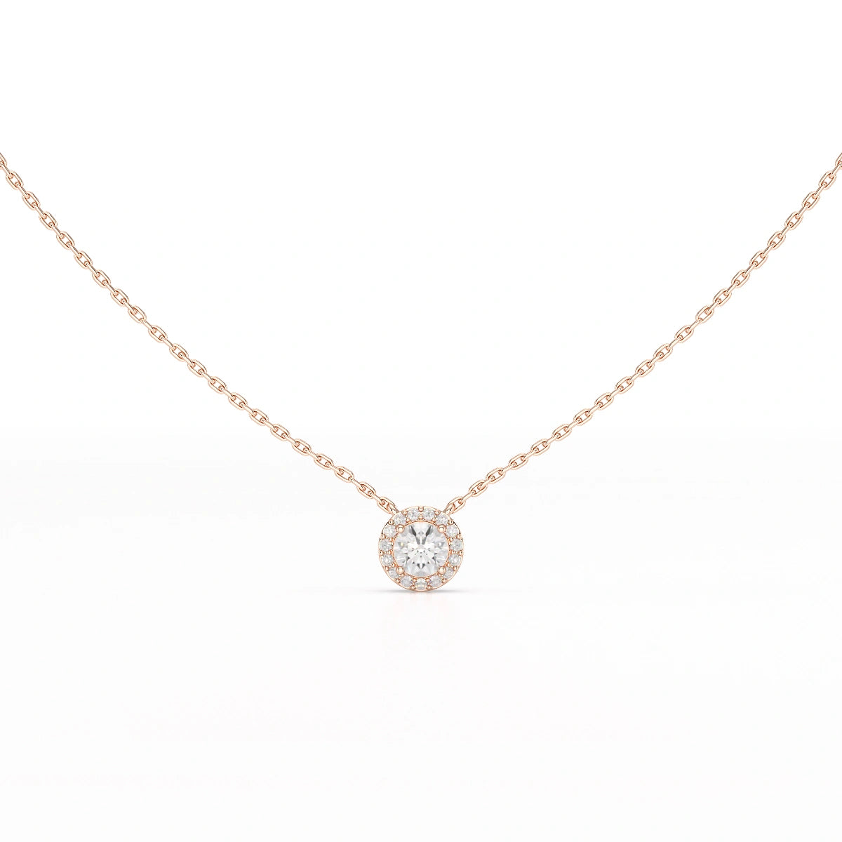 0.60 CT Round Cut Halo Lab Diamond Pendant