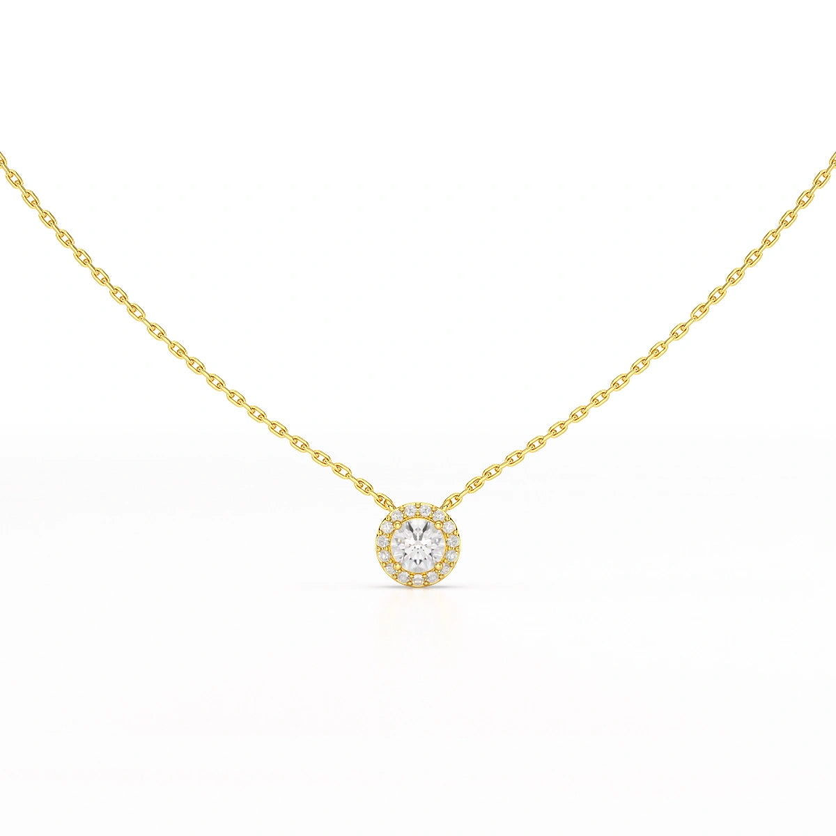 0.60 CT Round Cut Halo Lab Diamond Pendant