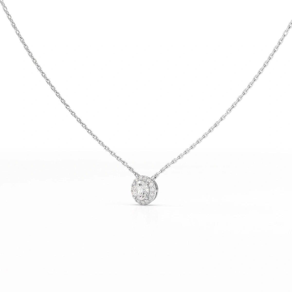 0.60 CT Round Cut Halo Lab Diamond Pendant