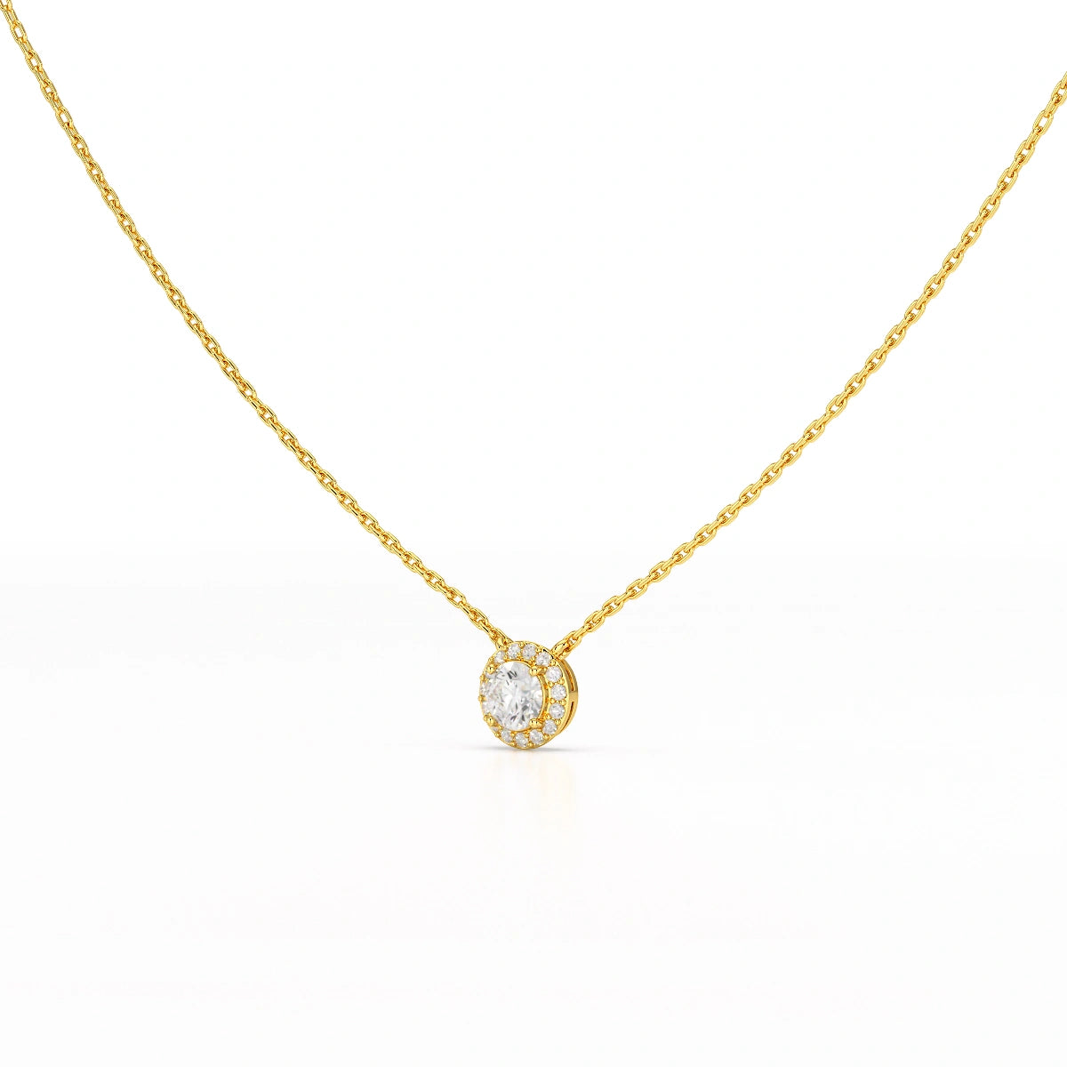 0.60 CT Round Cut Halo Lab Diamond Pendant