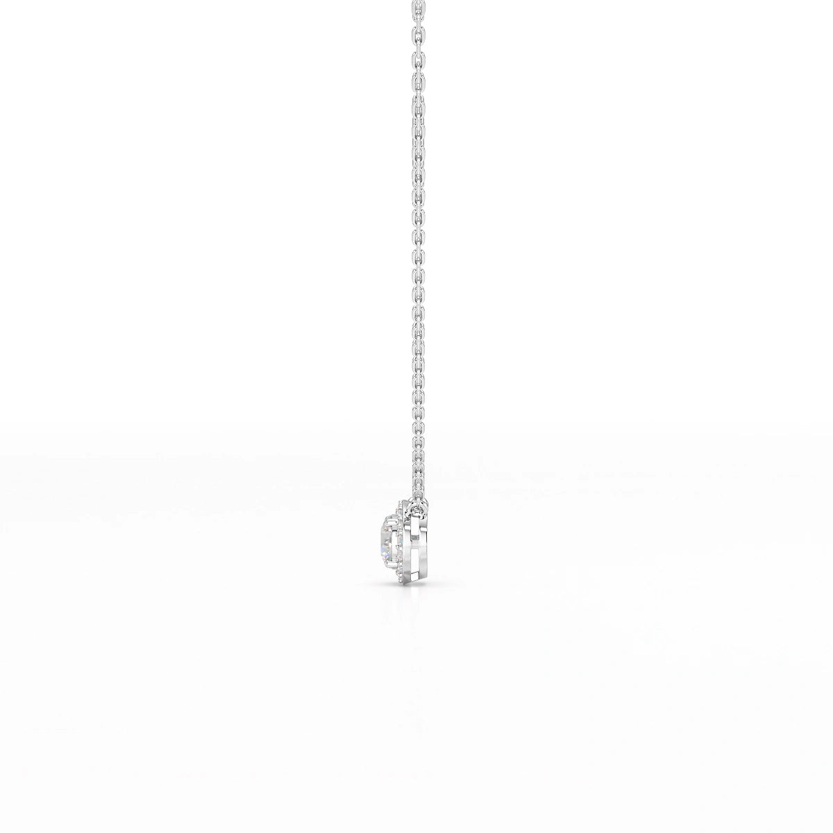 0.60 CT Round Cut Halo Lab Diamond Pendant