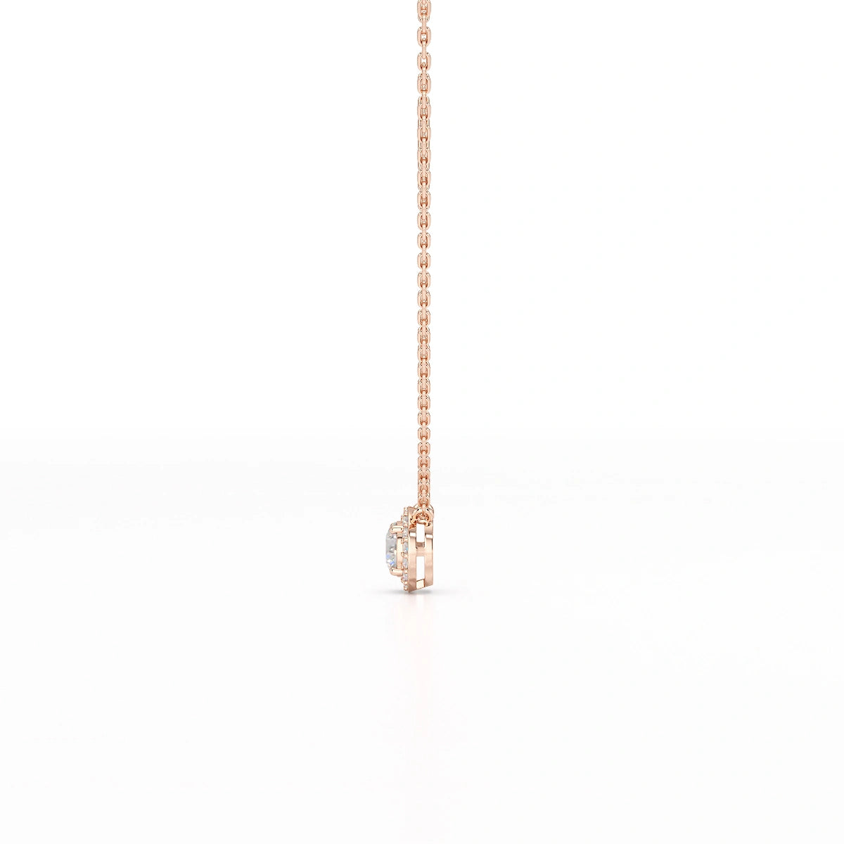 0.60 CT Round Cut Halo Lab Diamond Pendant