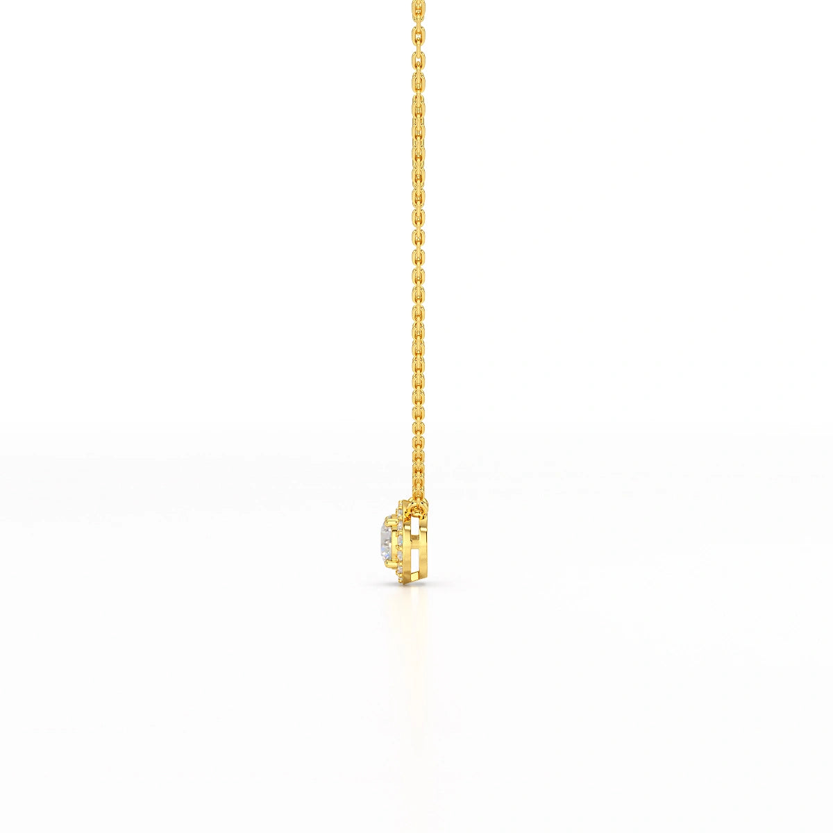 0.60 CT Round Cut Halo Lab Diamond Pendant
