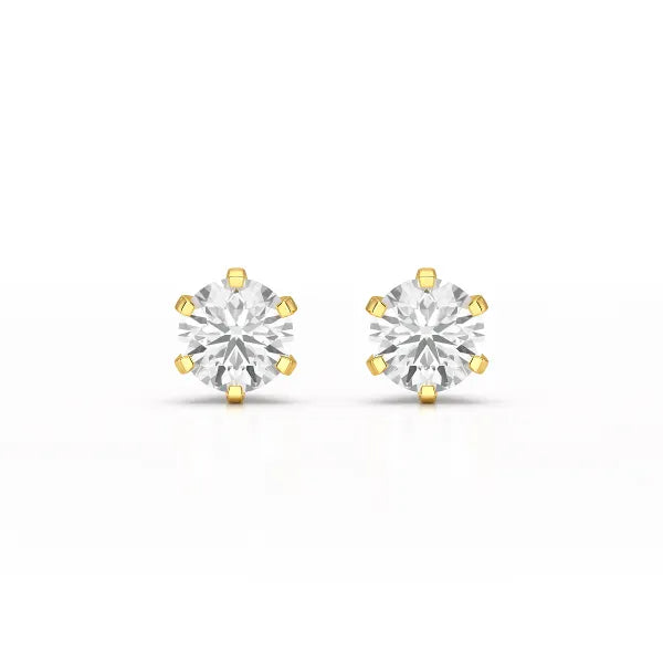 Simple Stud 0.84 CT Round Lab Diamond Earrings - Jama Jewels 