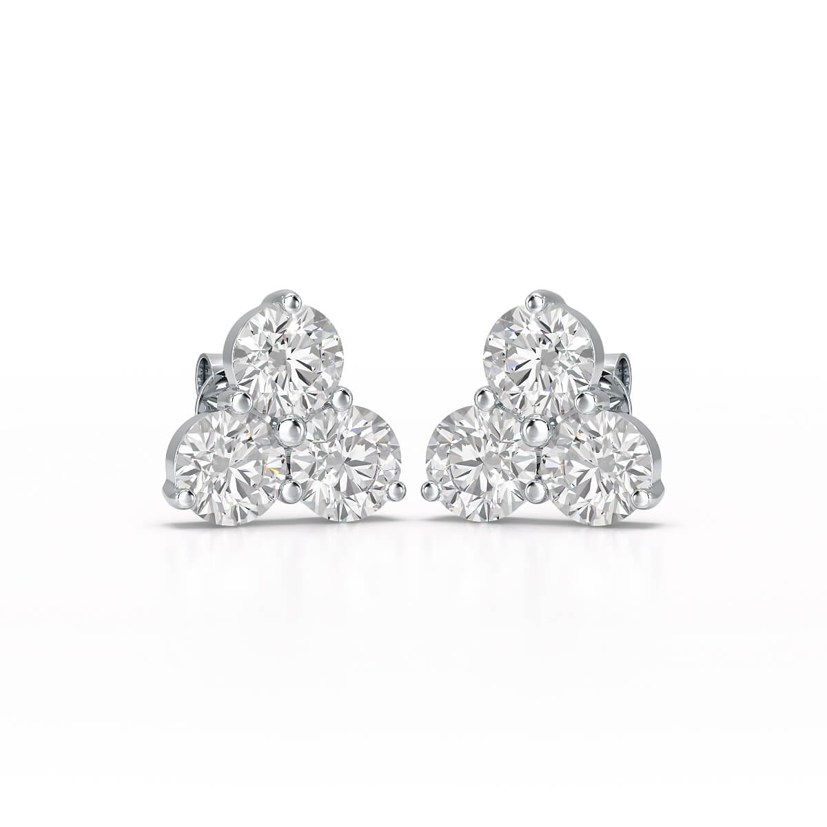 2.00 CT Three Stone Round Lab Diamond Earring