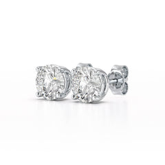 4.09 CT Lab Diamond White Gold Stud Earrings