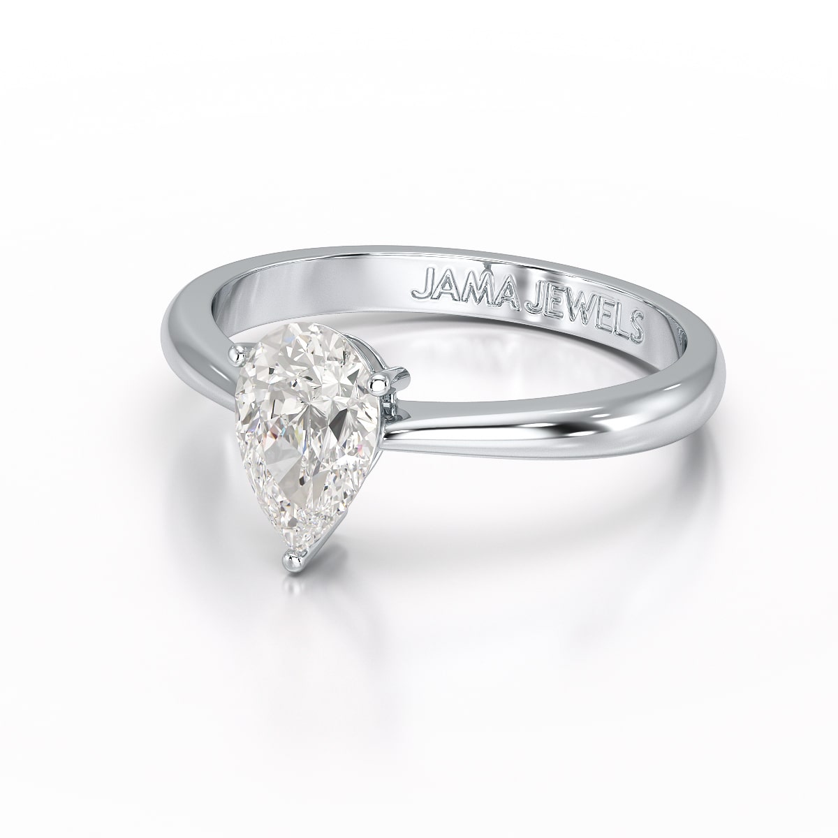 1 Ct Solitaire Pear Shape Lab Diamond Ring