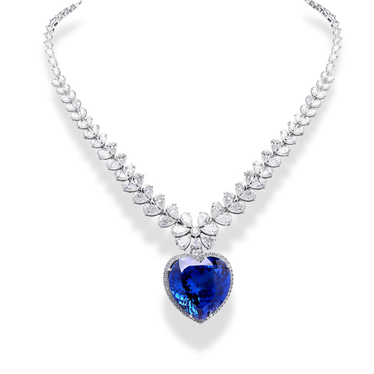 Stunning 18 KT Gold Blue Sapphire Necklace