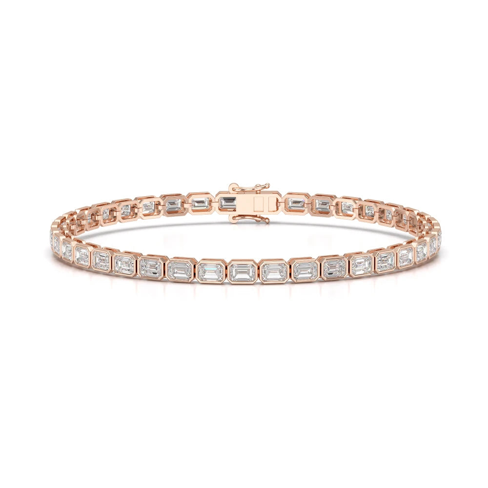 6.85 CT Emerald Cut Diamond Bezel Tennis Bracelet Jama Jewels