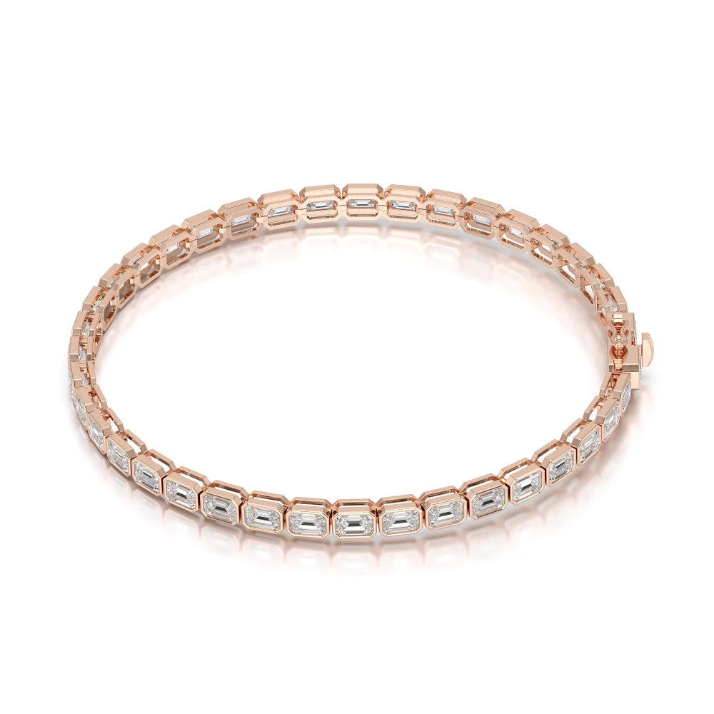 6.85 CT Emerald Cut Diamond Bezel Tennis Bracelet Jama Jewels
