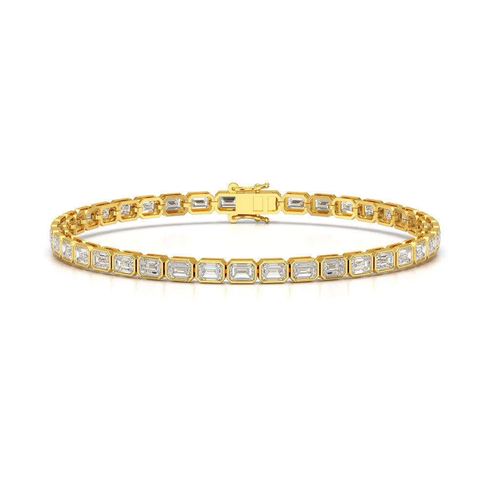 6.85 CT Emerald Cut Diamond Bezel Tennis Bracelet Jama Jewels