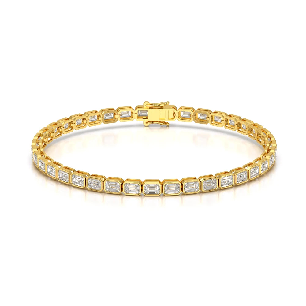 6.85 CT Emerald Cut Diamond Bezel Tennis Bracelet Jama Jewels