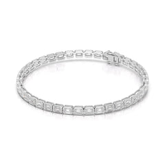 6.85 CT Emerald Cut Diamond Bezel Tennis Bracelet Jama Jewels