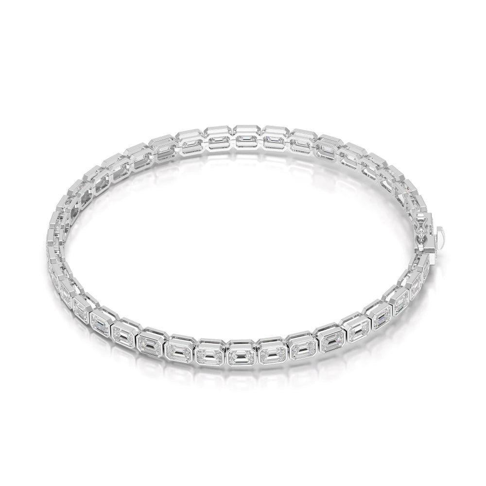 6.85 CT Emerald Cut Diamond Bezel Tennis Bracelet Jama Jewels