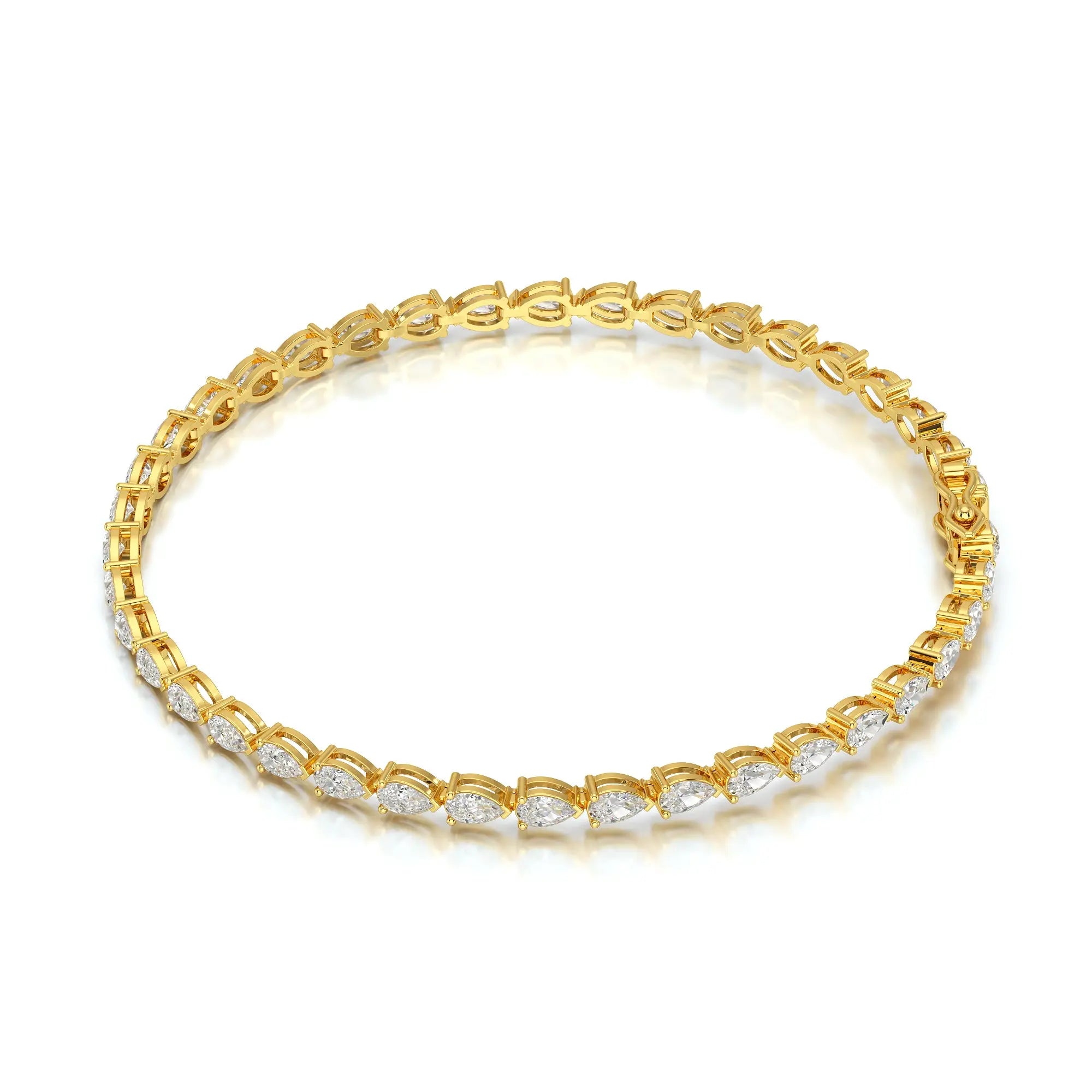 3.90 CT Pear Cut Diamond Tennis Bracelet Jama Jewels