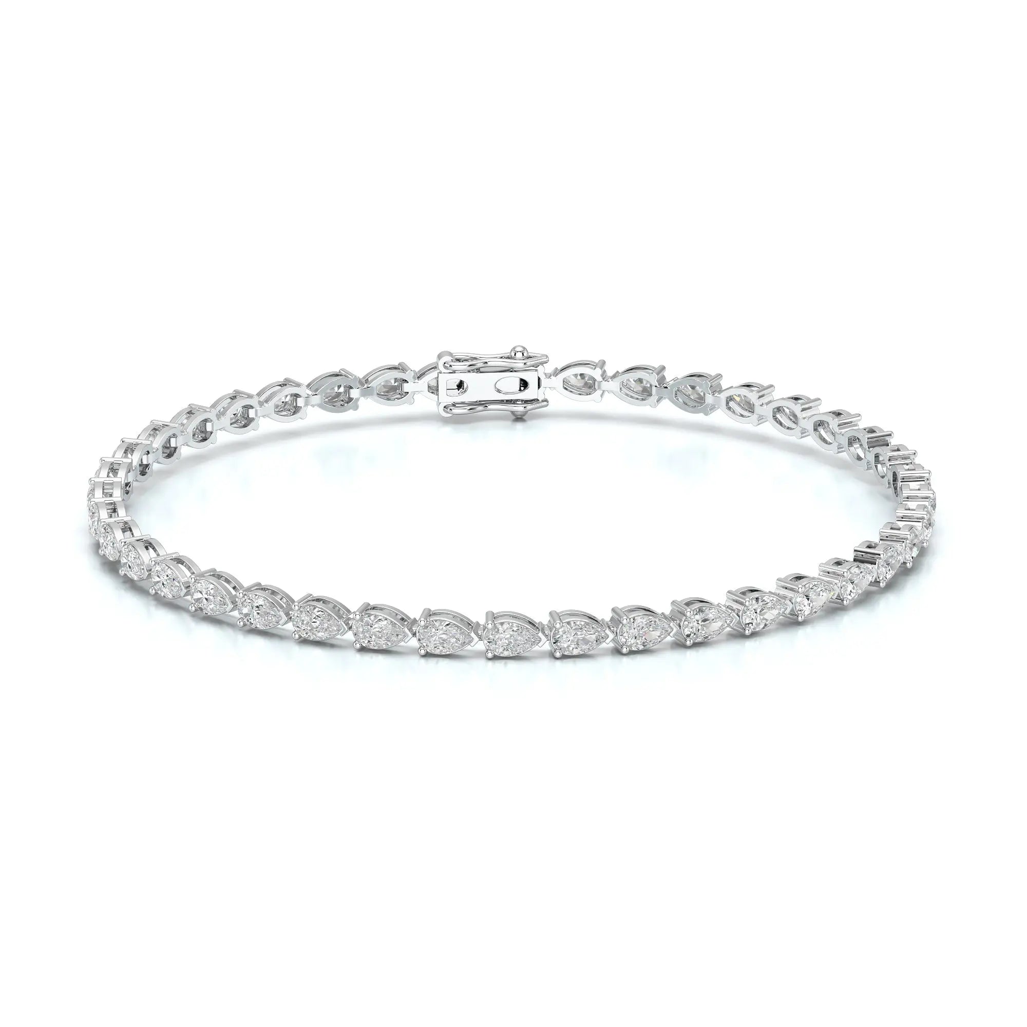 3.90 CT Pear Cut Diamond Tennis Bracelet Jama Jewels