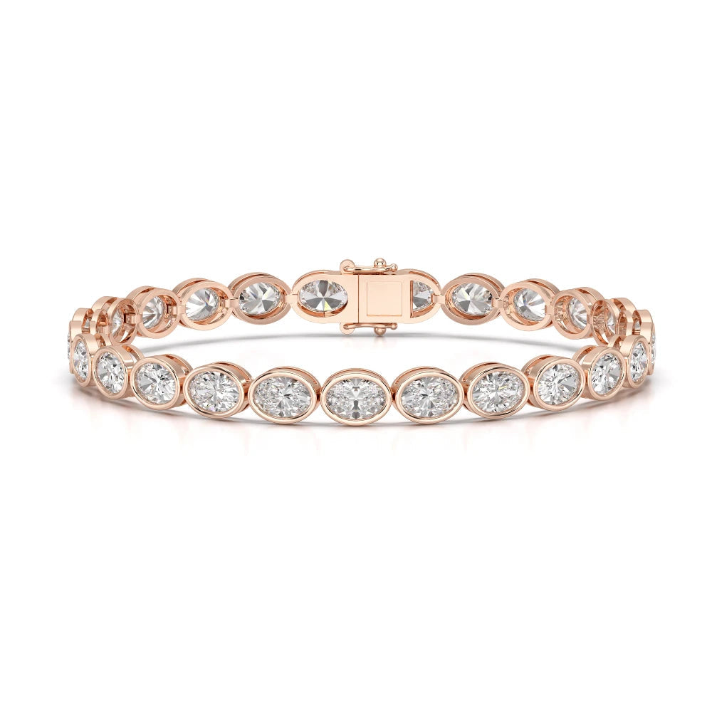 11.50 CT Oval Cut Diamond Bezel Tennis Bracelet Jama Jewels