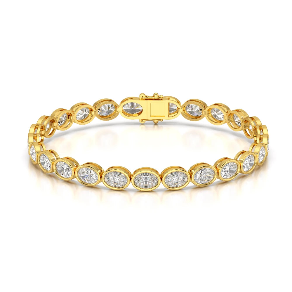 11.50 CT Oval Cut Diamond Bezel Tennis Bracelet Jama Jewels