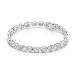 11.50 CT Oval Cut Diamond Bezel Tennis Bracelet Jama Jewels