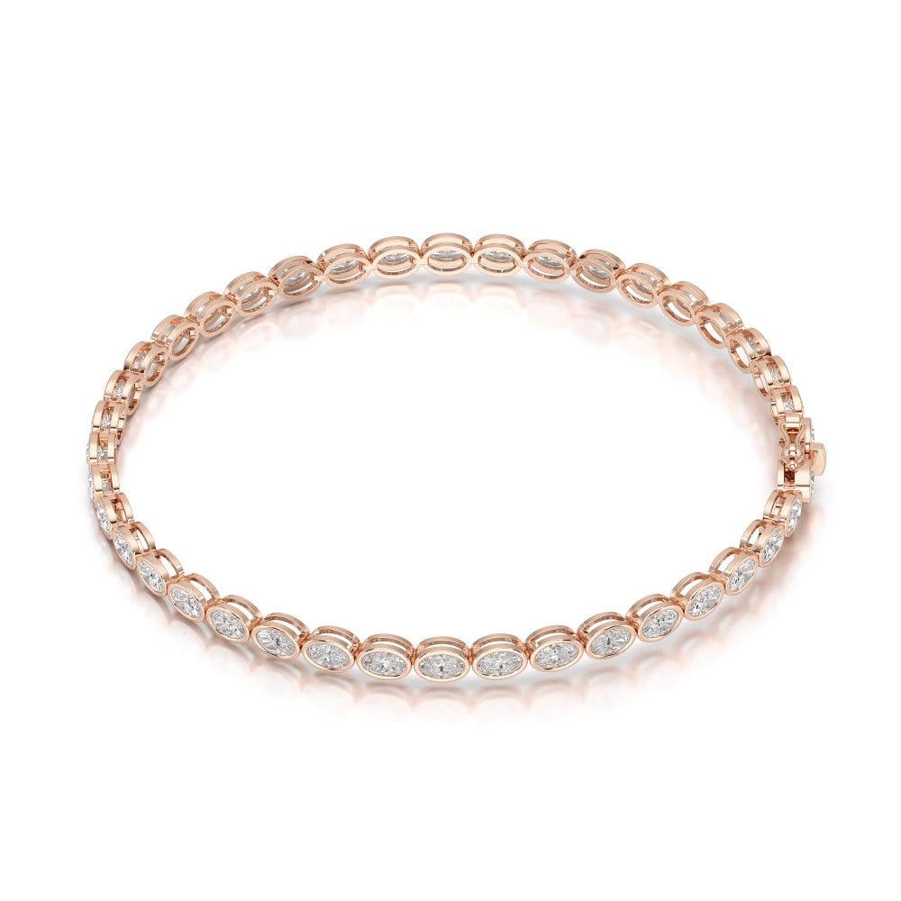3.80 CT Oval Cut Diamond Bezel Tennis Bracelet Jama Jewels