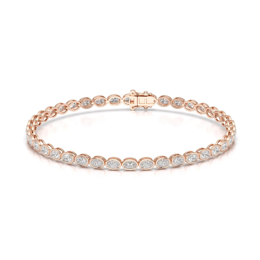 3.80 CT Oval Cut Diamond Bezel Tennis Bracelet Jama Jewels