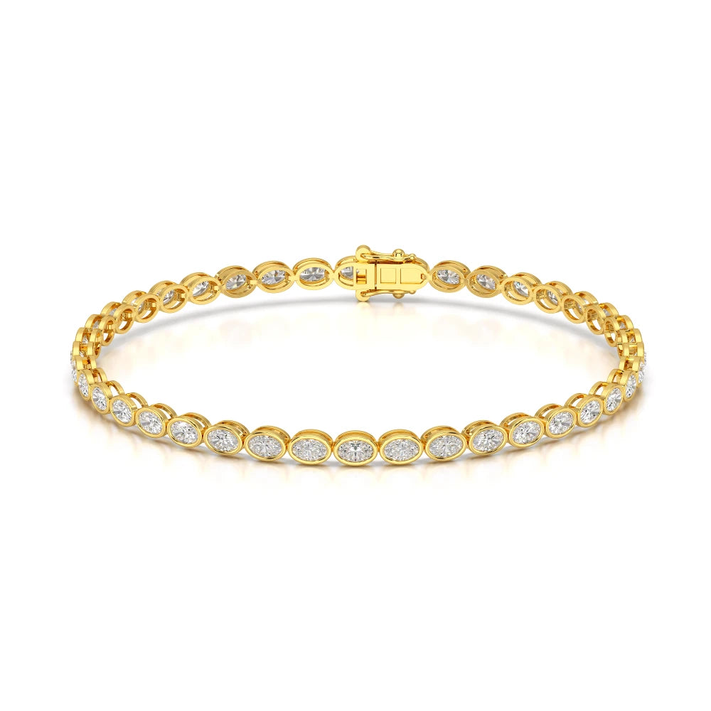 3.80 CT Oval Cut Diamond Bezel Tennis Bracelet Jama Jewels
