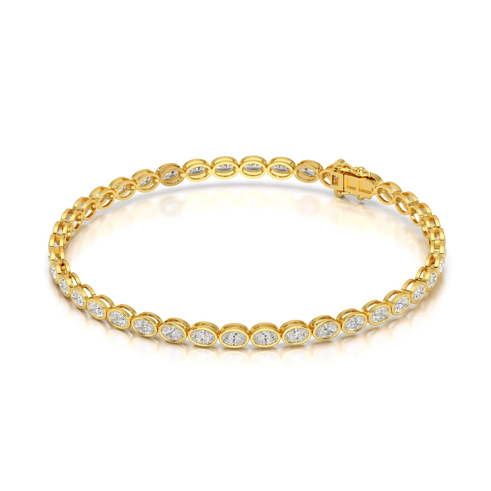 3.80 CT Oval Cut Diamond Bezel Tennis Bracelet Jama Jewels