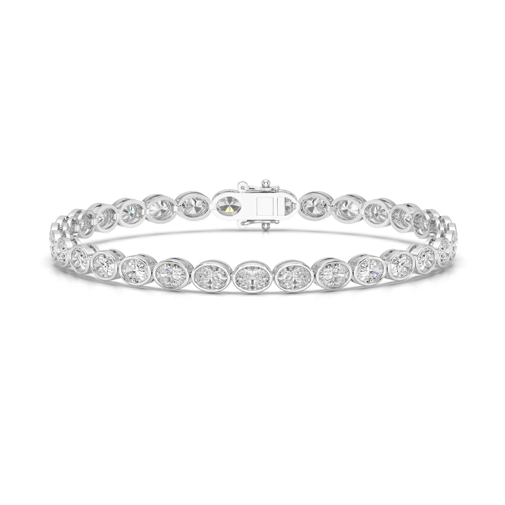 7.25 CT Oval Cut Diamond Bezel Tennis Bracelet Jama Jewels