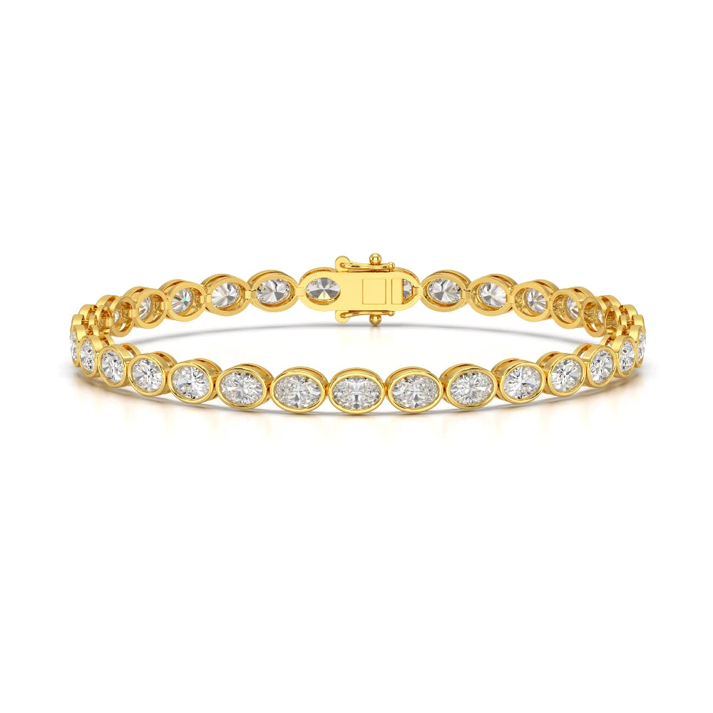 7.25 CT Oval Cut Diamond Bezel Tennis Bracelet Jama Jewels