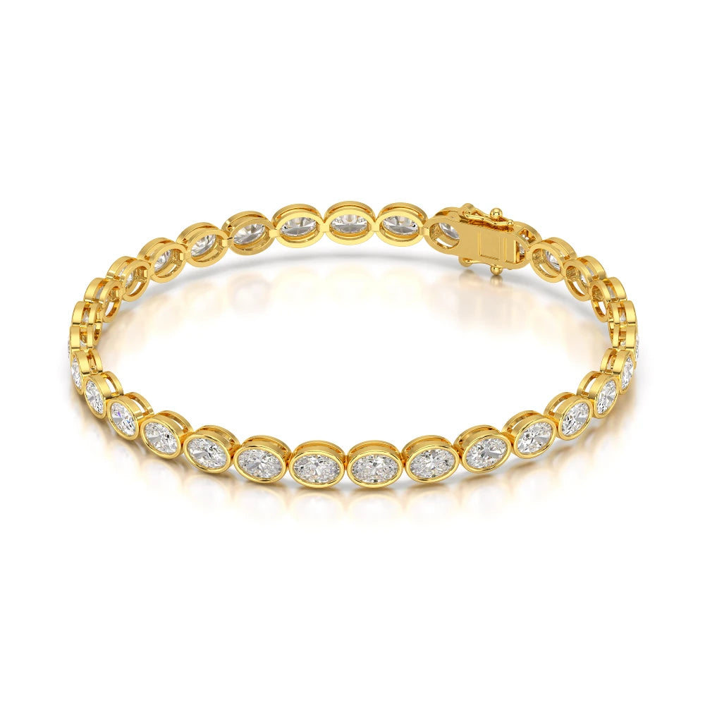 7.25 CT Oval Cut Diamond Bezel Tennis Bracelet Jama Jewels