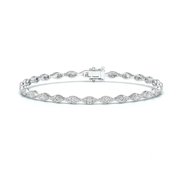 4.25 CT Marquise East-West Diamond Tennis Bracelet