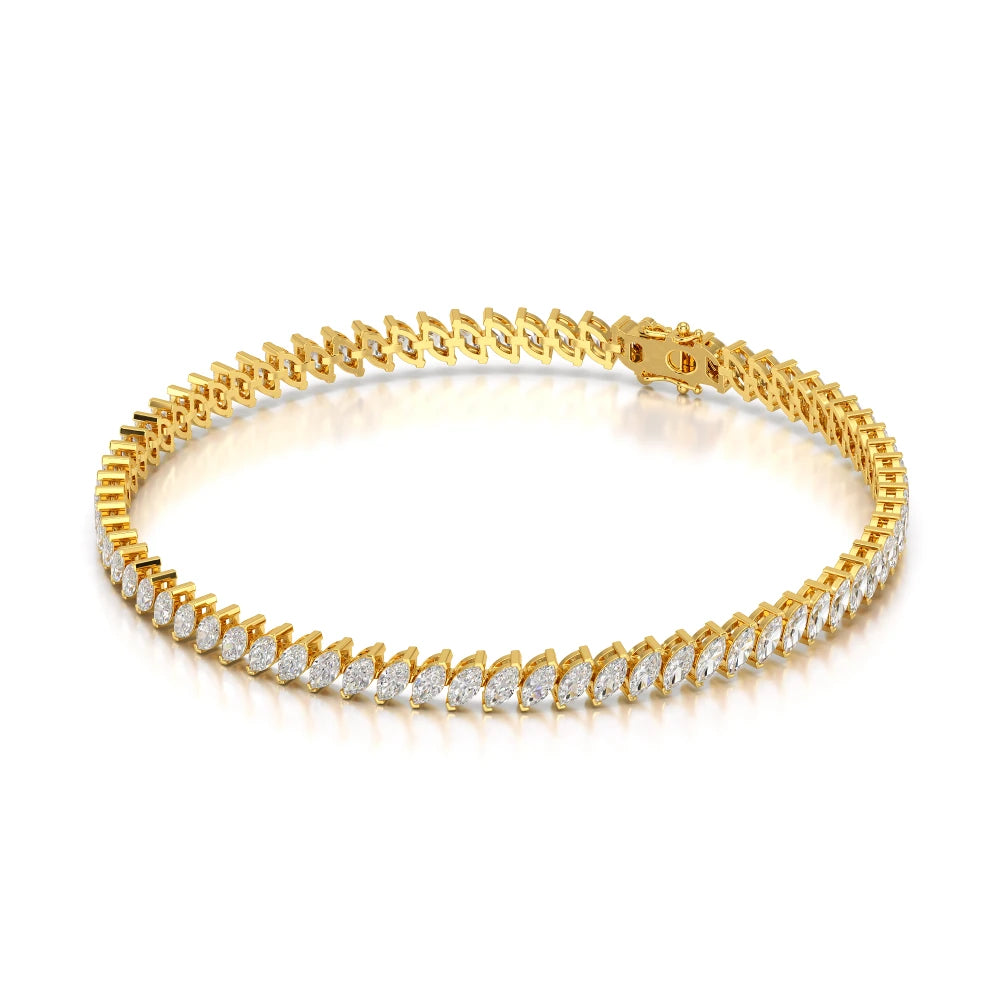 3.50 CT Marquise Cut Diamond Bezel Tennis Bracelet Jama Jewels