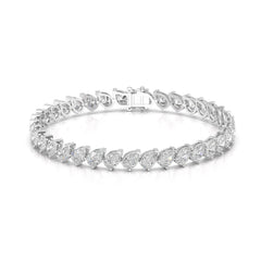 11.55 CT Pear Cut Diamond Bezel Tennis Bracelet White Gold