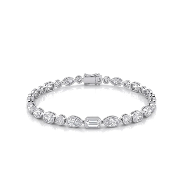 2.90 CT Multi Shape Bezel Diamond Tennis Bracelet