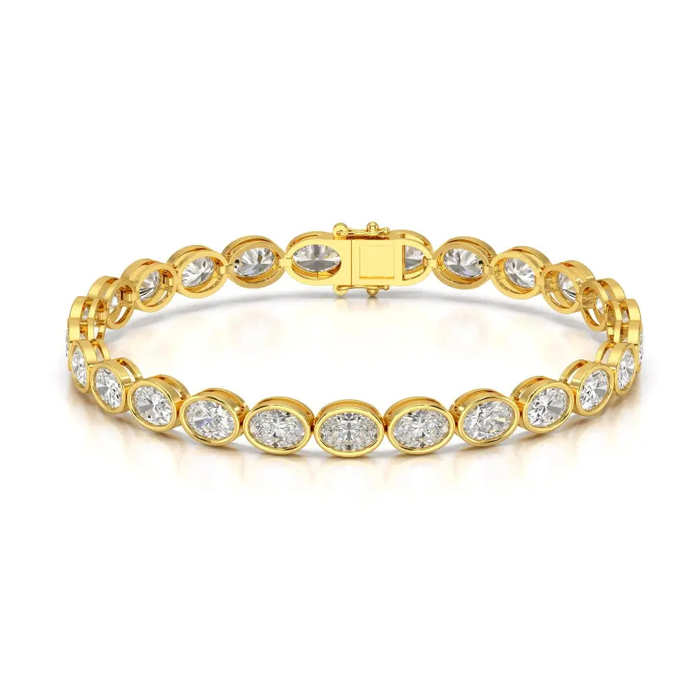 10.40 CT Oval Cut Diamond Bezel Tennis Bracelet Jama Jewels