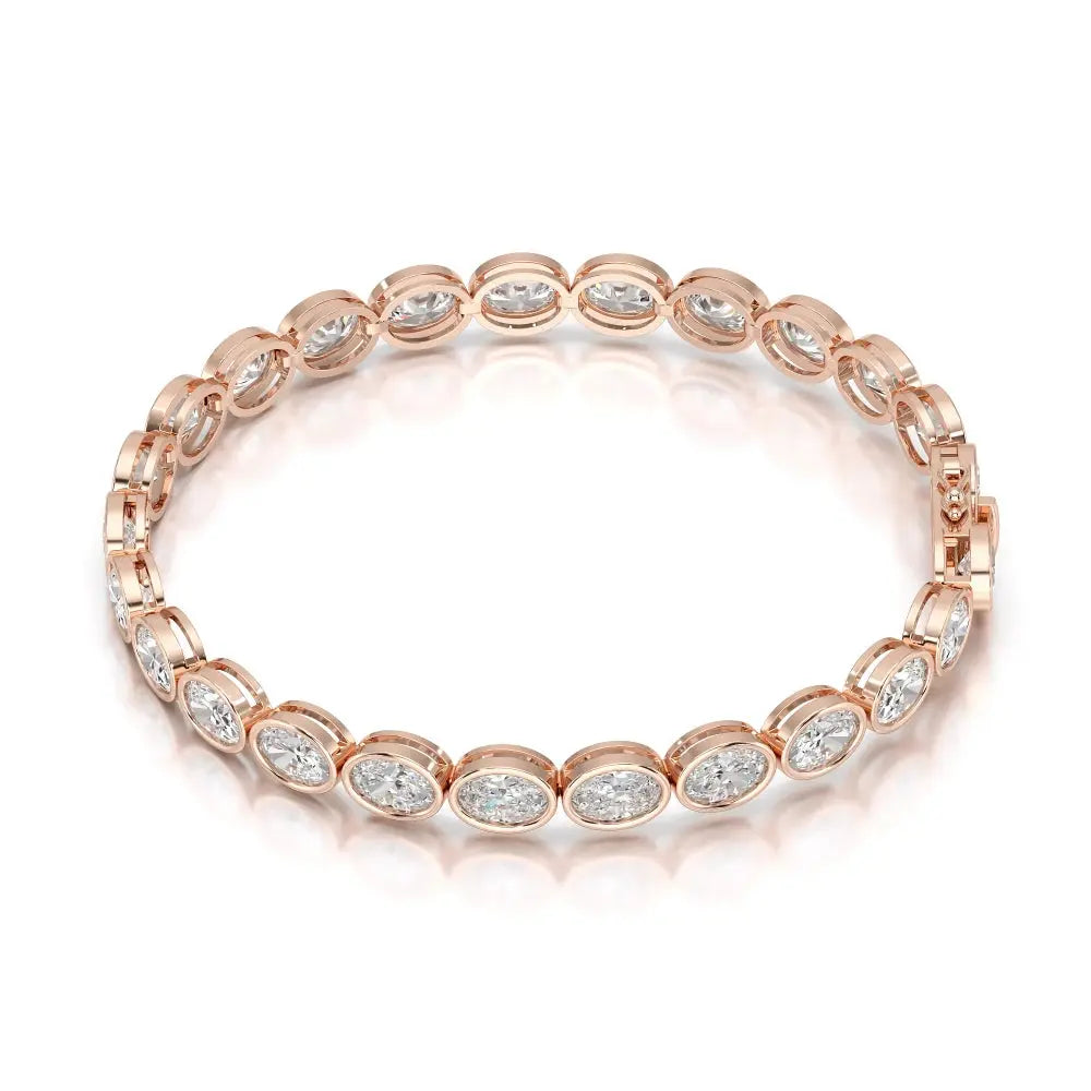 10.40 CT Oval Cut Diamond Bezel Tennis Bracelet Jama Jewels