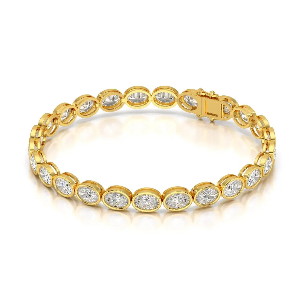 10.40 CT Oval Cut Diamond Bezel Tennis Bracelet Jama Jewels