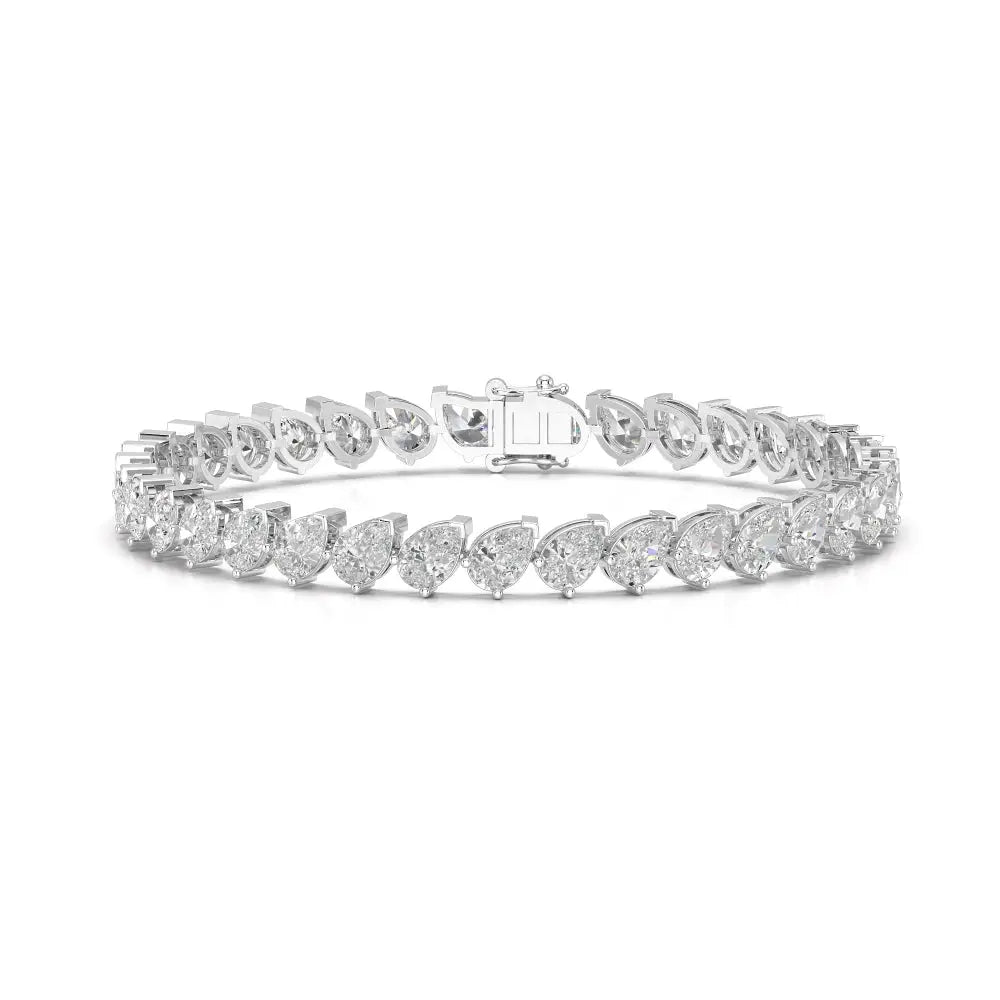 9.50 CT Pear Cut Diamond Bezel Tennis Bracelet White Gold