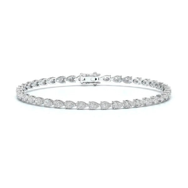 5.10 CT Pear Cut Diamond Tennis Bracelet