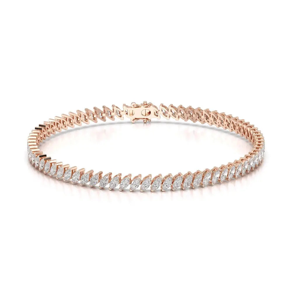 5 CT Marquise Cut Diamond Bezel Tennis Bracelet Jama Jewels