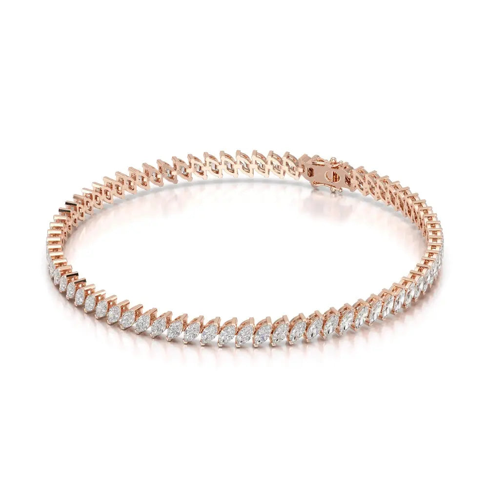 5 CT Marquise Cut Diamond Bezel Tennis Bracelet Jama Jewels