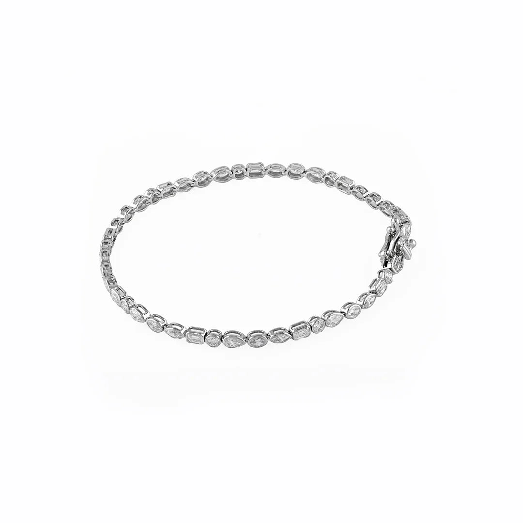 2.90 CT Multi Shape Bezel Diamond Tennis Bracelet
