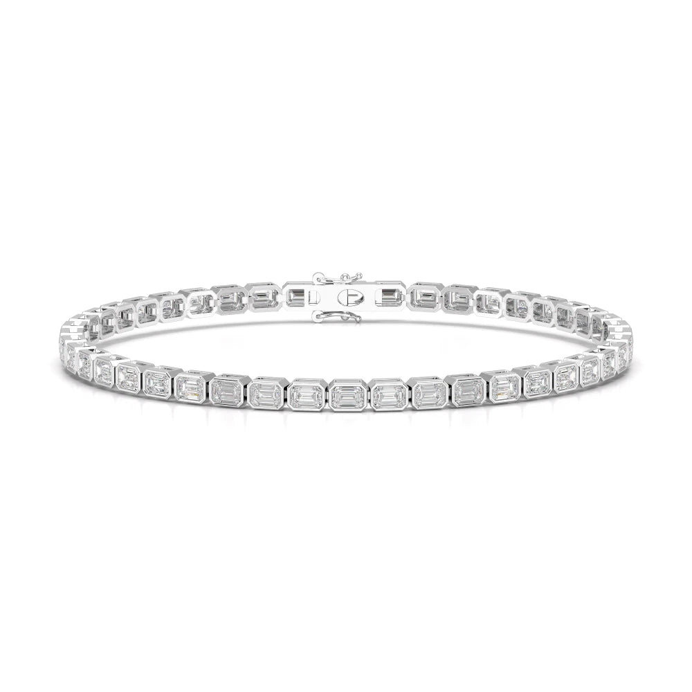 5 CT Emerald Cut Diamond Bezel Tennis Bracelet Jama Jewels