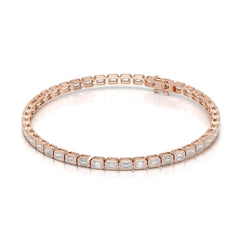 5 CT Emerald Cut Diamond Bezel Tennis Bracelet Jama Jewels