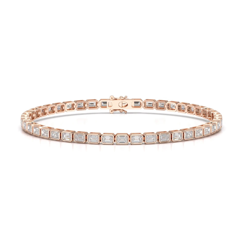 5 CT Emerald Cut Diamond Bezel Tennis Bracelet Jama Jewels