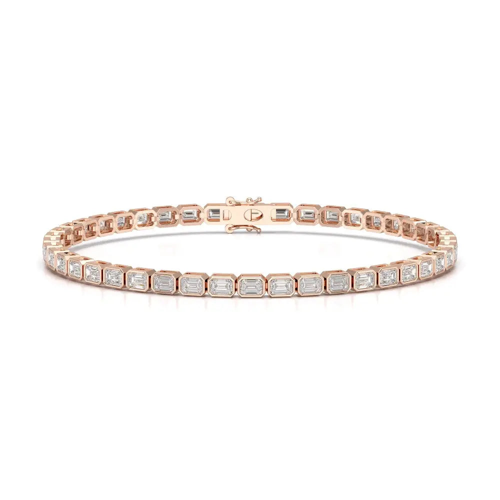 5 CT Emerald Cut Diamond Bezel Tennis Bracelet Jama Jewels