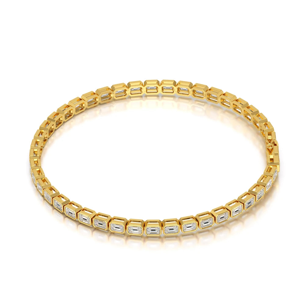 5 CT Emerald Cut Diamond Bezel Tennis Bracelet Jama Jewels