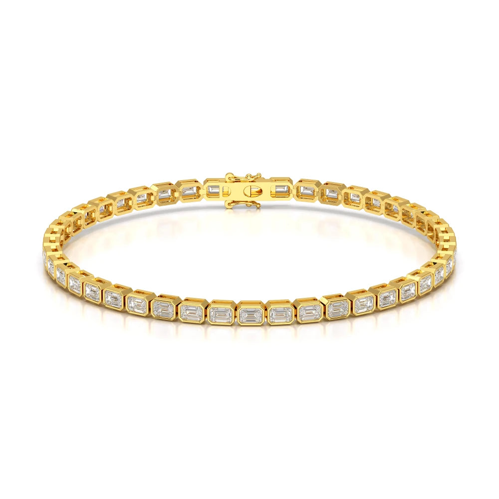 5 CT Emerald Cut Diamond Bezel Tennis Bracelet Jama Jewels