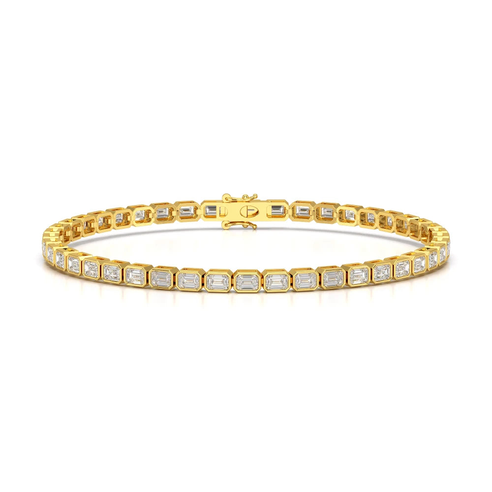 5 CT Emerald Cut Diamond Bezel Tennis Bracelet Jama Jewels